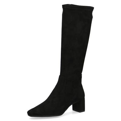 Stiefel CAPRICE, Damen, Gr. 40, XS-Schaft, schwarz, Textil, Schuhe Stiefel, Blockabsatz, Abendschuh, Langschaft-Stiefel mit Innenreißverschluss