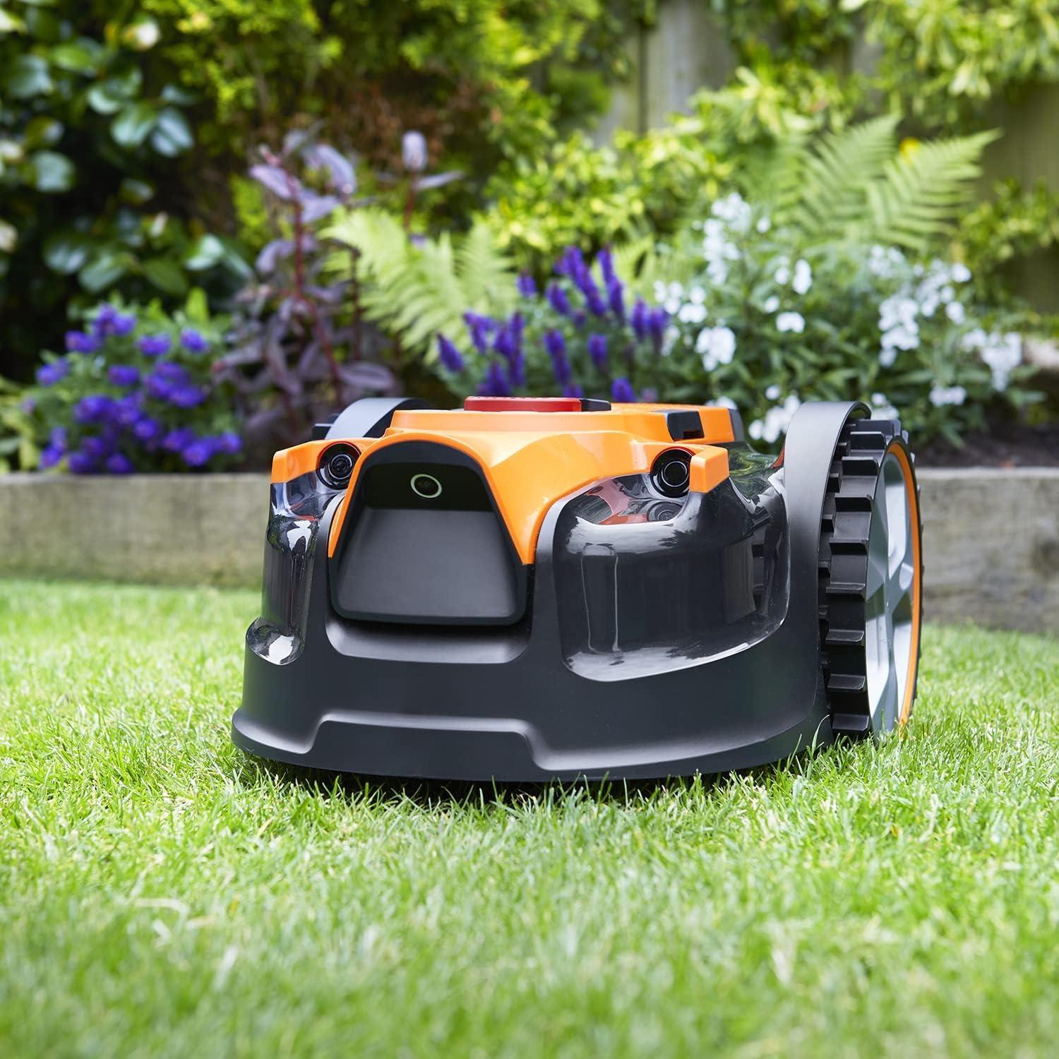 LawnMaster VBRM16 OcuMow Mähroboter kabellos für geeignet für bis zu 150 m² Selbstfahrender Rasenmäher Roboter Hindernisvermeidung Geraeuscharm mährobo