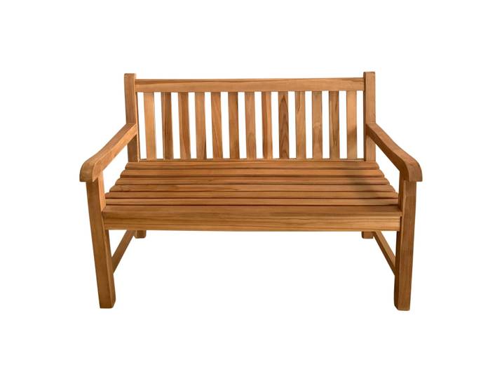 Axi Nowi Banc De Jardin En Bois De Teck\, Brun Banc En Bois Avec Accoudoirs Banc De Parc En Teck Pour Jardin / Terrasse Avec Dossier Pour 2 Personnes 120 X 63 X 92 Cm