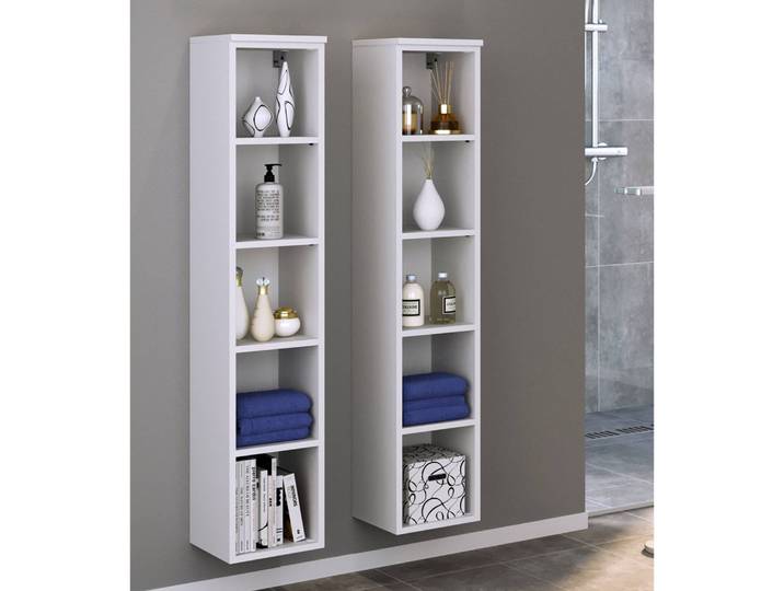 Étagère 25 x 130 x 25cm Blanc/Blanc