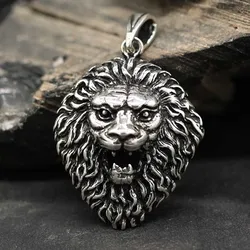 Drachensilber Löwe Kopf Schmuck Anhänger Sternzeichen Silber 925 - Silber