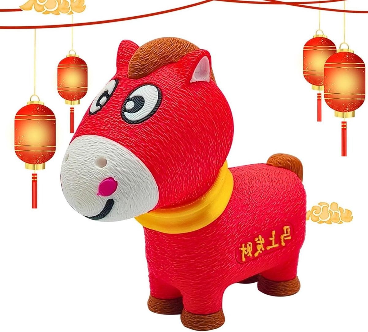 Silvester Paardenbeeld Jaar van het Paard Bureau Decoratie Harsstijl Hoogte: 15 cm