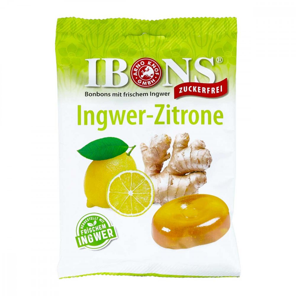 Arno Knof GmbH Ibons Ingwer Zitrone ohne Zucker Tüte Lutschbonbons 16884633