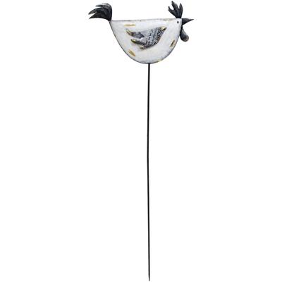 Dekofigur AM DESIGN "Osterdeko "Huhn", weiß, B:3,2cm H:111,7cm T:111,7cm, Metall, Dekofiguren, Gartenstecker aus Metall