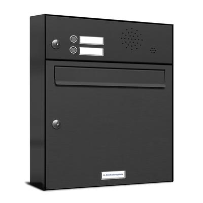 AL Briefkastensysteme 1 Fach Premium Wand Briefkasten Anlage A4, in RAL 7016 Anthrazit Grau, robust, wetterfest, Artikelnummer: 331P1EA1K2SP7016
