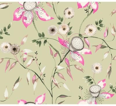 York Wallcoverings Dream Blossom Light Green Wallpaper