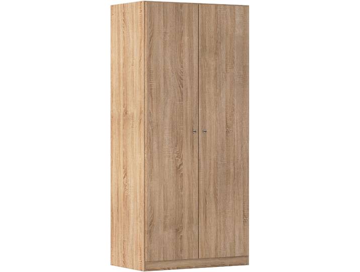 Kleiderschrank RAUCH Schrank Garderobe Garderobenschrank Putzschrank Wäscheschrank BERGHEIM , braun (eiche sonoma), B:91cm H:197cm T:54cm, Holzwerkstoff, Schränke, Kleiderschrank, viel Stauraum, abschliessbar mit insgesamt 4 Schlüsseln MADE IN GERMANY