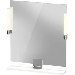 Duravit Sivida Spiegel, chrom, 650x36x650mm, Aufsatzleuchte, Sensorschalter, Netzanschluss, SV7421010180000, Farbe: Weiß Matt