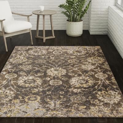 Addison Rugs "Addison Barkley Blue Floral Farmhouse 1'8"" x 2'6"" Accent Rug"