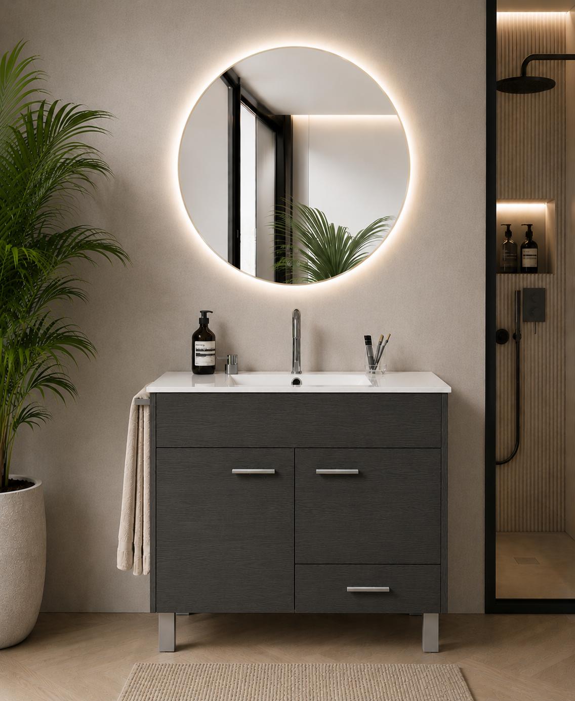 ORIGEN BATH SAMOS Badmöbel mit Waschbecken 100x45 cm, Graphit