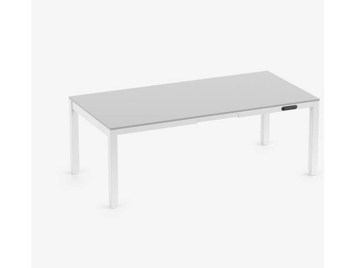 PRIMUS 4-Bein Schreibtisch Weiß Lichtgrau 2000 x 1000 x 25 mm