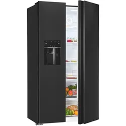 Exquisit Side-by-Side Kühlschrank | 513 l Nutzinhalt, Energieeffizienzklasse E, 39 dB | No Frost | Schnellgefrieren | SBS520-CF-040E inoxlook-az
