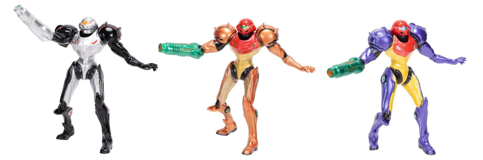 Jakks Pacific Metroid Prime Samus Figurine Collectie, 3-delige set, Meerdere kleuren, Kunststof