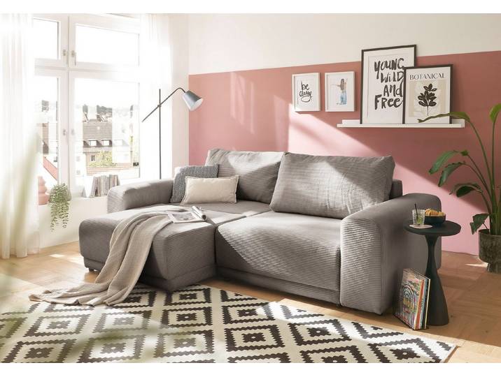 OTTO home Schlafsofa PHEELIX Cord, mit 3 Funktionen, Elemente einzeln oder gleichzeitig ausziehbar, bequemer Sitzkomfort