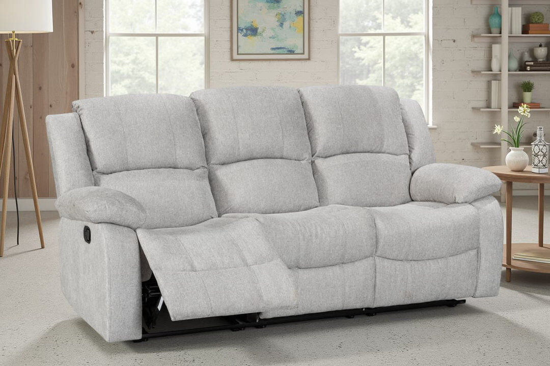 Mercer41 Aesir Reclining Sofa Light Grey 3
