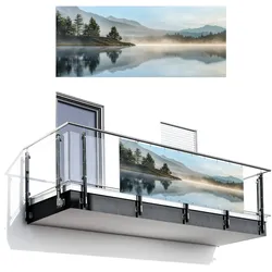 BALKON-SICHTSCHUTZ See - Nebel - Berge - Landschaft Balkon Deko 300x130 cm
