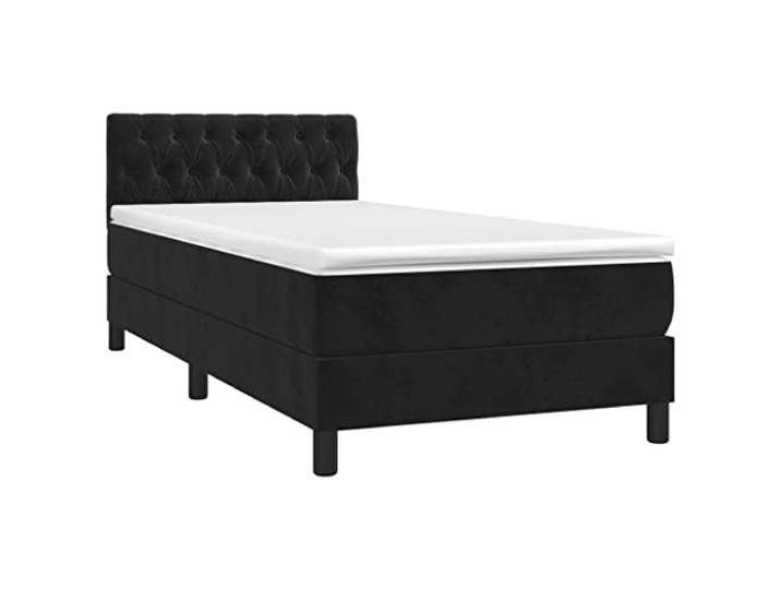 vidaXL Boxspringbett mit Matratze Schwarz 100x200 cm Samt