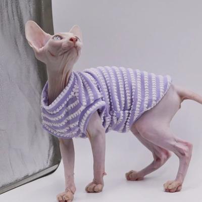Inspired Living CoolComfort Hairless Cat Summer Vest Soft Stretch Sphynx Cat Clothes & Breathable Hairless Cat Shirt purple s