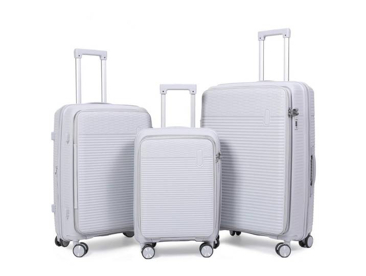 Schneiders Reisekoffer Breeze, Silberfarben, 46x75x29 cm, Trennwände im Innenraum, höhenverstellbarer Teleskopgriff, 360°-Rollensystem, TSA-Schloss, Dehnfalte, Trolleyfunktion, Innensteckfächer, Tragehenkel, Netzfach, Freizeit & Co, Koffer & Taschen, Reisekoffer