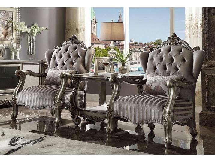 JVmoebel Sessel Edles Barock Sofa in Grau mit luxuriöser Polsterung (Sessel), Made in Europa
