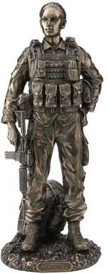 Veronese Design 11.61 in H Defend and Serve Female Soldier Poly Resin