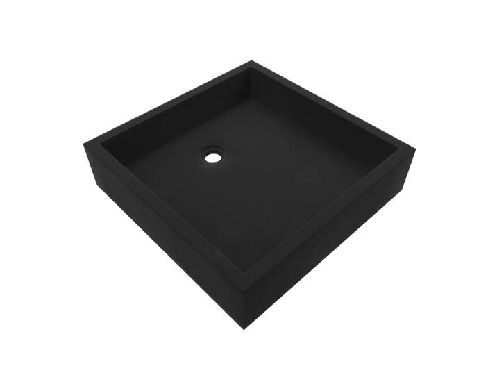 Vasque à poser en résine noire 40x40x10cm