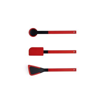 Kochbesteck-Set WOLL "Cook it", rot (rot, schwarz), Kunststoff, Silikon, Kochbesteck-Sets