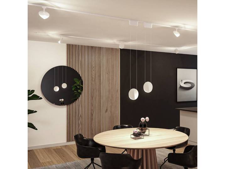 Paulmann URail LED-Spot Alejandro signalweiß, 4.000K stepdim Alejandro, dimmbar, weiß / opal, für Wohn- / Esszimmer, Kunststoff, Modern