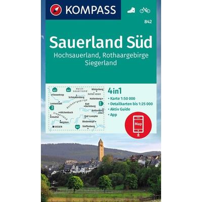 KOMPASS Wanderkarte 842 Sauerland Süd, Hochsauerland, Rothaargebirge, Siegerland 1:50.000, Sonstige von , KOMPASS Freytag & Berndt, 978-3-99121-427-4