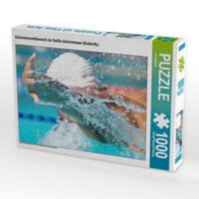 CALVENDO Puzzle Schwimmwettbewerb im Delfin-Schwimmen (Butterfly) 1000 Teile Puzzle quer | 1000 Teile Lege-Größe 64 × 48 cm Foto-Puzzle für glückliche