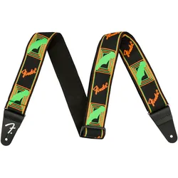 Fender Gitarrengurt Neon Monogrammed Strap Green/Orange - Gitarrengurt