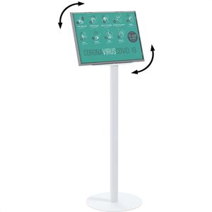 Paperflow Infoständer aus Stahl, weiß, A3, 127,2 cm Höhe, Hoch- oder Querformat