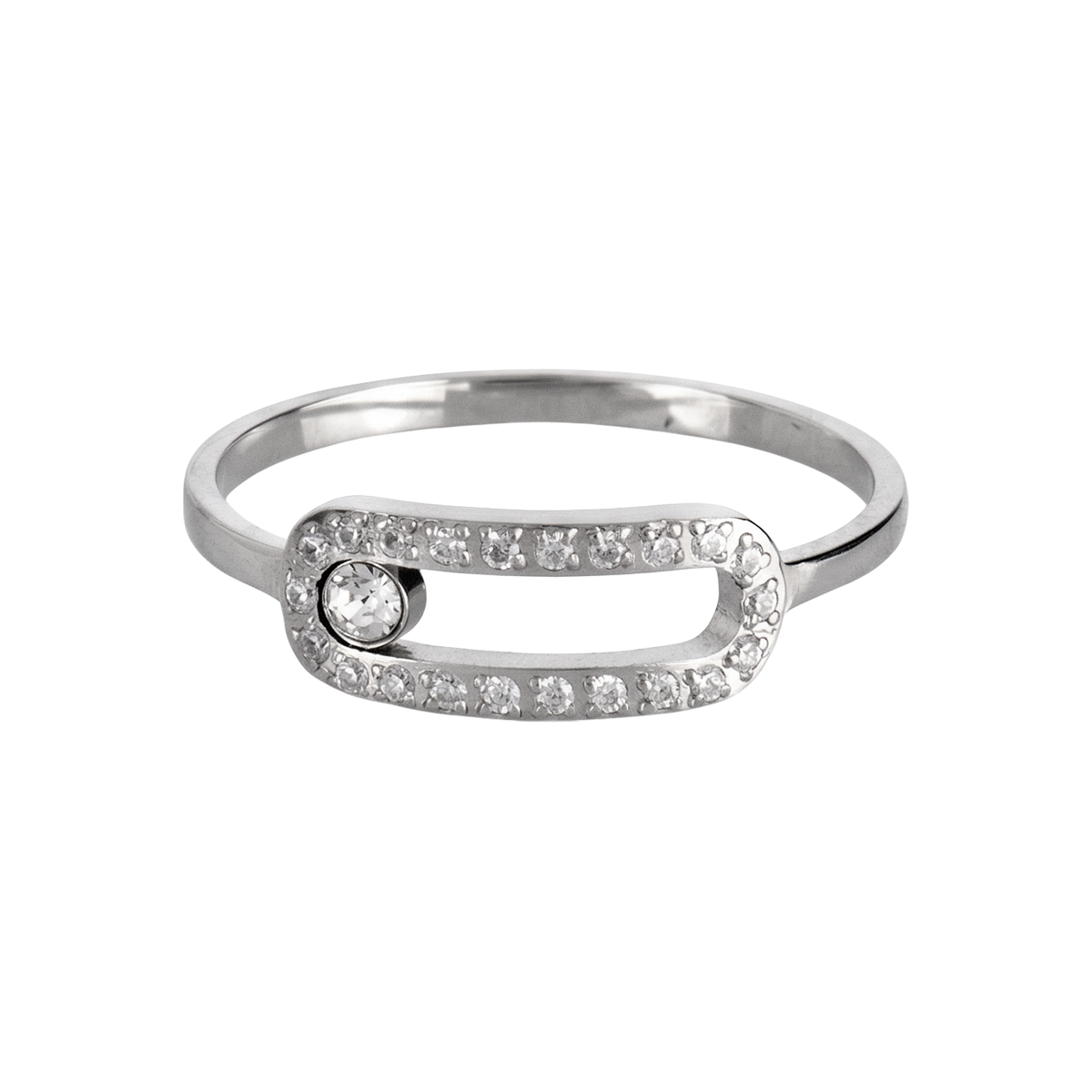 Jacques Lemans Ring Edelstahl mit Zirkonia