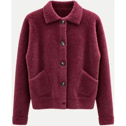 Flauschige Strickjacke im Hemden-Style Rot 42