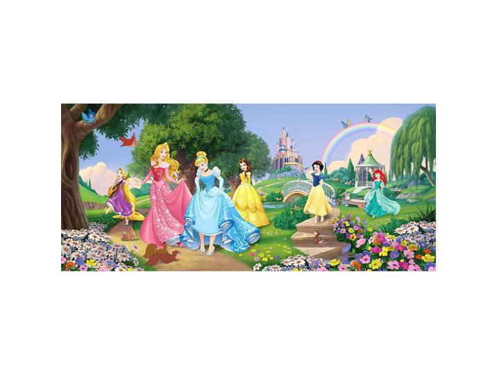 Poster Château Et Princesses Disney Intisse 202x90 Cm