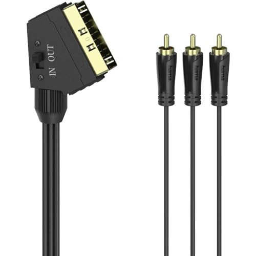 Hama Cinch naar Scart kabel, 1,5 meter, In-Out, zwart/goud
