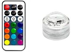 Inspire Select Mini Submersible LED Tea Lights With Remote IP68 Waterproof 13 Color Underwater LED Lights For Vases & Parties 1 Light 1 Control