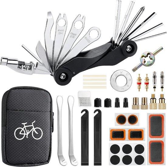 Fiets reparatieset Multitool kit - 17-in-1 functie met 33 onderdelen - Zwart
