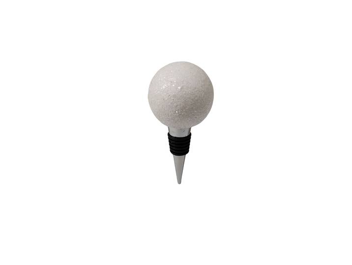 Flaschenverschluss AM DESIGN Kugel , weiß, B:5cm H:8cm L:5cm, Polyresin, Flaschenverschlüsse, Flaschenverschluss, 3er Set, 5x9 cm