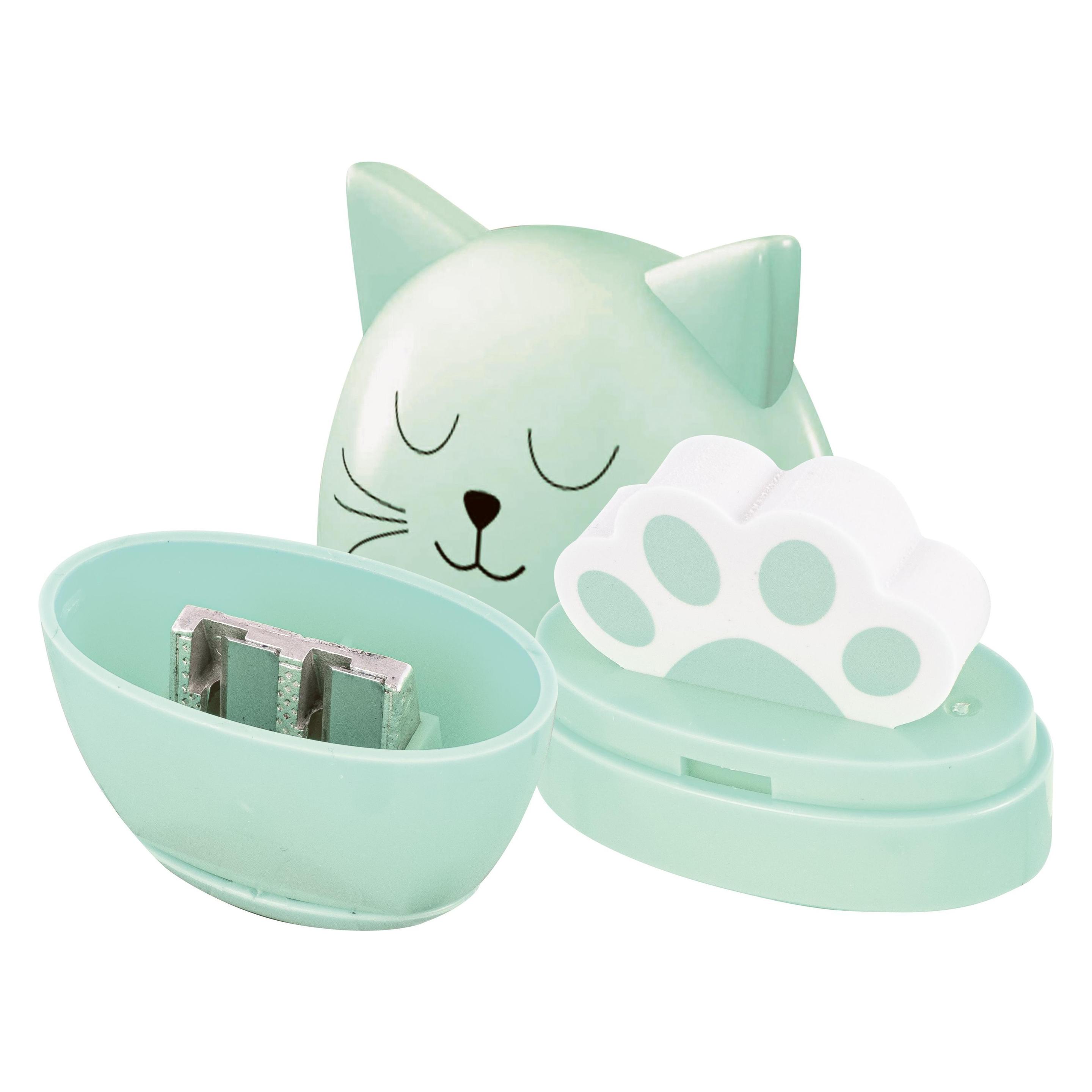 Roost Spitzer mit Radierer 42600 Katze, 3 Farben (42600)