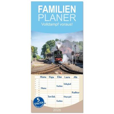 Familienplaner 2026 - Volldampf voraus! mit 5 Spalten (Wandkalender, 21 x 45 cm) CALVENDO