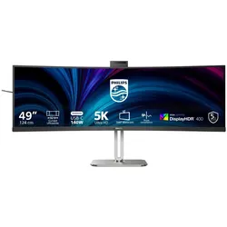 Philips 49B2U5900CH (5120 x 1440 Pixel, 48.80"), Monitor, Silber, Schwarz