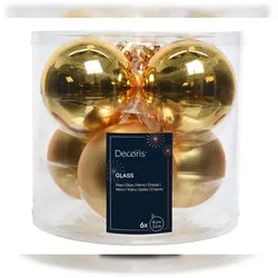 Christmas Decorations 6 Weihnachtskugeln 8cm Glas Christbaumkugeln Weihnachtsbaumkugeln gold