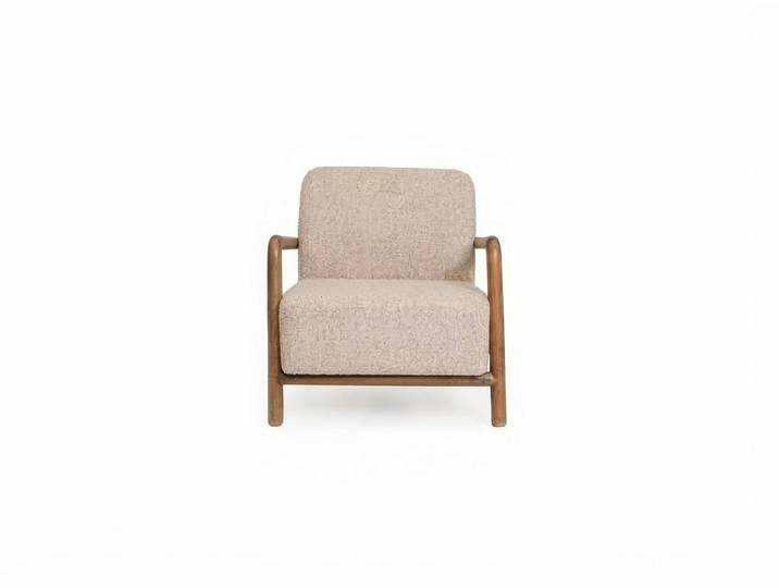 JVmoebel Loungesessel Sessel Modern Weiß Bequem Polster Lounge Holzgestell Stoff Wohnen