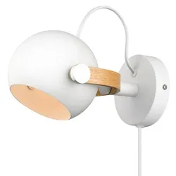 Halo Design Schwenkbare Wandleuchte DC Weiß/Eiche Ø18cm