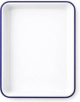 Falcon Enamel 29cm White With Cobalt Blue Baking Tray