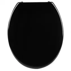 Helloshop26 - Toilettensitz mit automatischer Absenkung aus schwarzem Duroplast 19_0000693