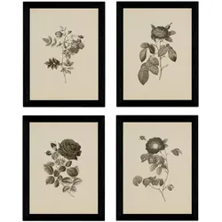 POSTER Set mit 4 Botanischen Stils Rosenkranz Jahrgang A3 Rahmenlos