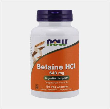 NOW BETAINE HCL 648mg 120 CAPSULAS
