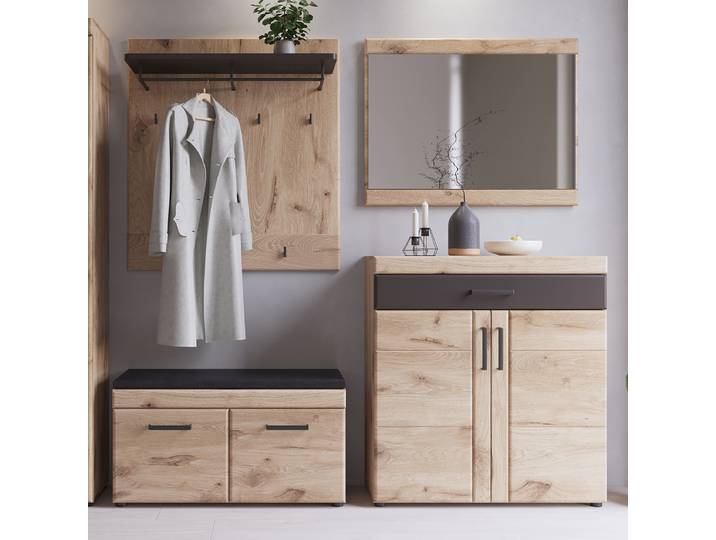Ensemble de vestiaire , 4 pièces 186 x 160 x 38cm Marron